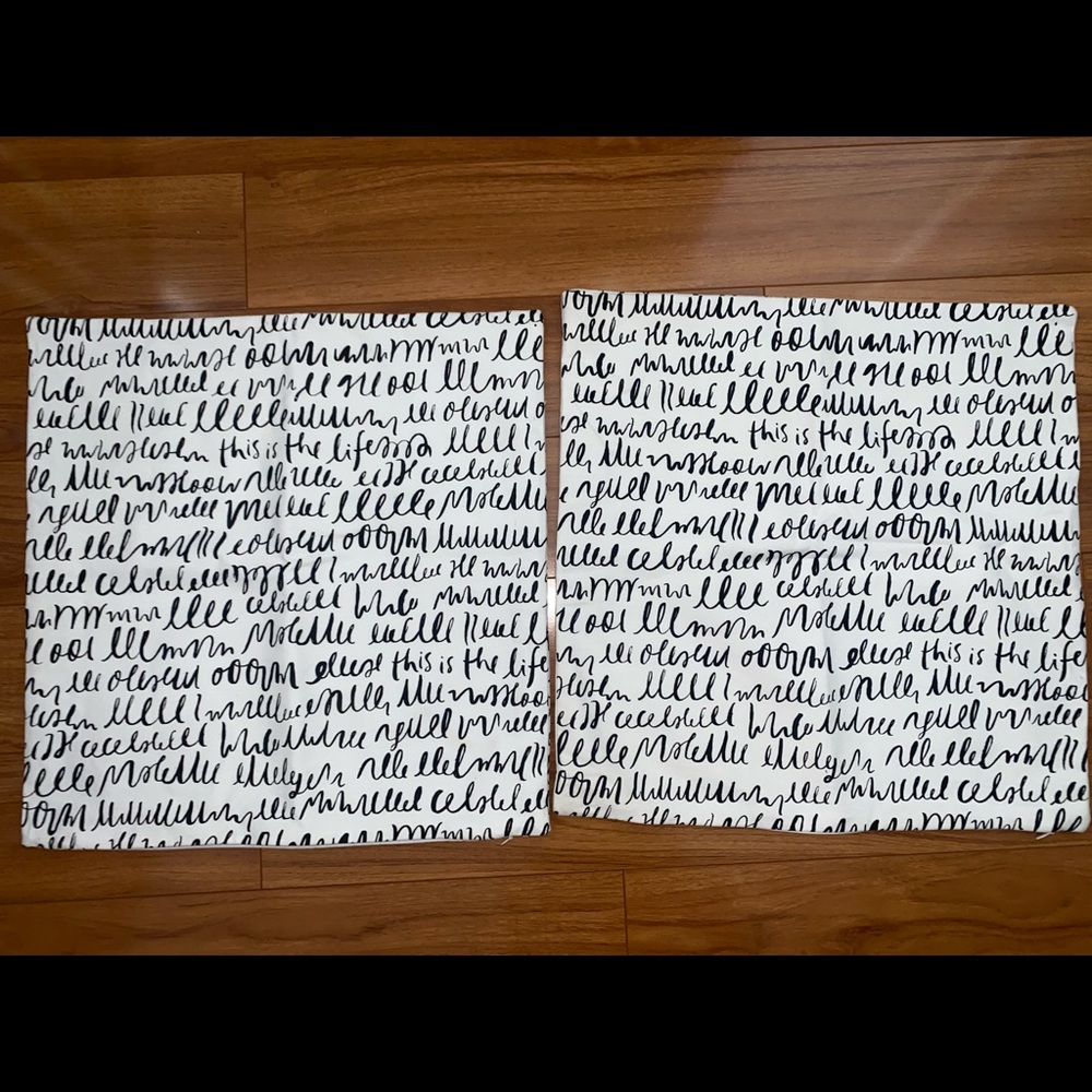 Kate Spade set of 2 black and white pillow covers.